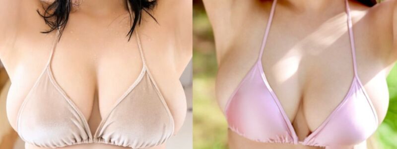 Image for the Tweet beginning: 上げた両腕に突き出されるデカ乳と、それは選ばれし者だけに許される宣戦布告。
互いの威信を削り合う究極の消耗戦。目線を逸らさずにジリジリと近付く2人。
プライドの潰し合いが始まる。『押し潰すね？』↓投票↓#レズバトル #乳比べ 